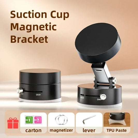 Magnetic Foldable Car Phone Holder (Vacuum Suction Mount)