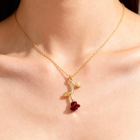 Falling Rose Pendant – Elegant Pendant for Eid